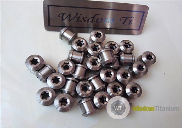 Chainring bolt nut titanium M8